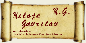 Miloje Gavrilov vizit kartica